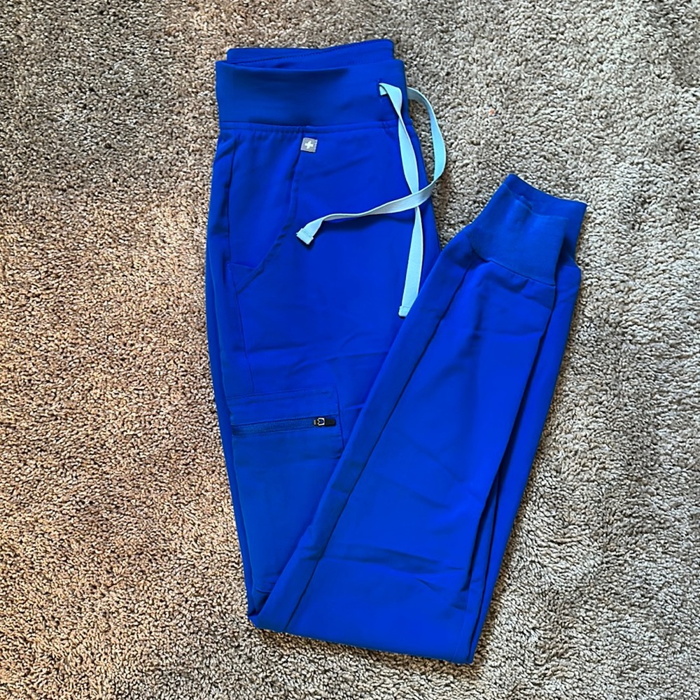 Figs Jogger Zamora Scrub Pants. XXS Tall. Royal Blue
